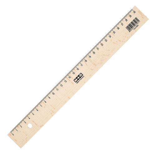 M&R Natural Beechwood Ruler 30cm