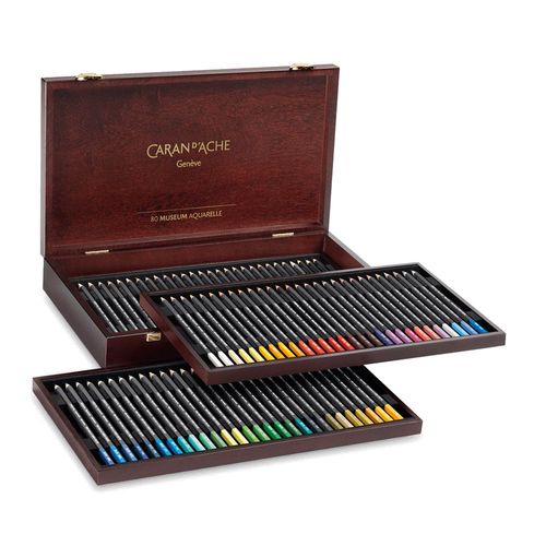 Caran d'Ache Museum Aquarelle Pencil Sets 76 Pencil Wooden Box
