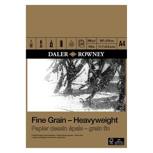 Daler Rowney Fine Grain Heavyweight 200gsm Pad A4