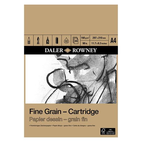 Daler Rowney Fine Grain 160gsm Cartridge Pad A4