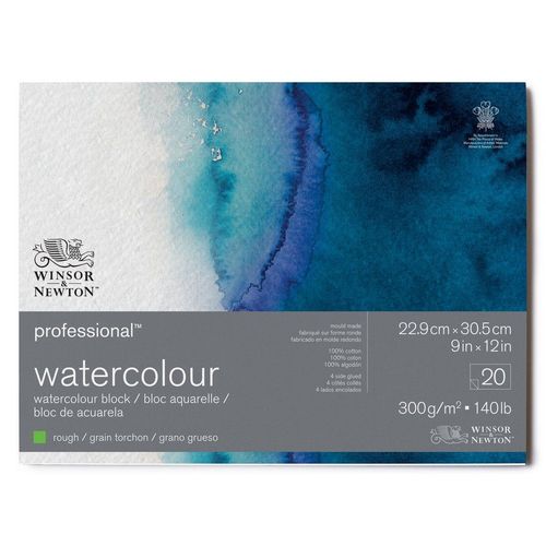Winsor & Newton Professional Watercolour Paper Blocks Rough 9" x 12" (23 x 31cm)