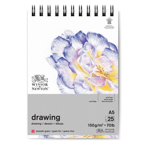 Winsor & Newton Smooth Surface Drawing Pads Spiral 150gsm A5
