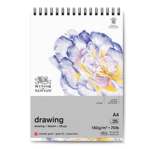 Winsor & Newton Smooth Surface Drawing Pads Spiral 150gsm A4