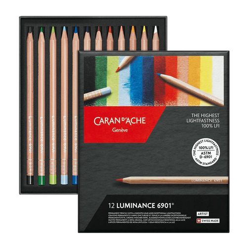 Caran d'Ache Luminance Pencil Box 12 Assorted Pencils