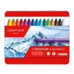 Caran d'Ache Neocolor II Aquarelle Watersoluble Wax Pastels 15 Assorted Colours preview