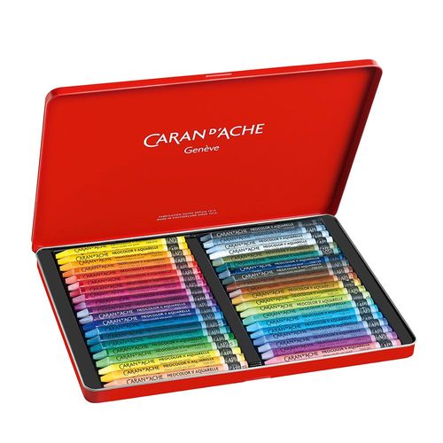 Caran d'Ache Neocolor II Aquarelle Watersoluble Wax Pastels 40 Assorted Colours