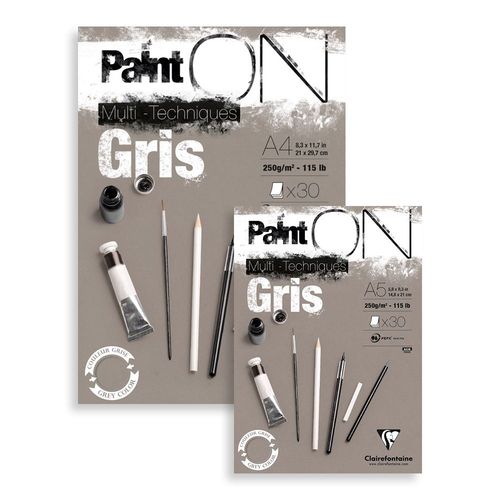 Clairefontaine Paint'ON Multi Technique Grey Paper Pads A3