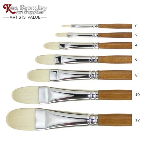 Bromleys Artists' Value Ivory Taklon Filbert Brush 12