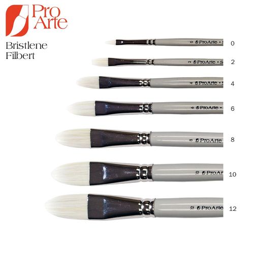Pro Arte Bristlene Series D Synthetic Hog Filbert Brush 0