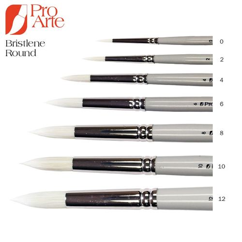 Pro Arte Bristlene Series D Synthetic Hog Round Brush 0
