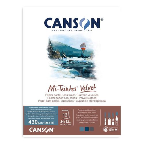 Canson Mi-Teintes Velvet Pastel Paper Pads 24 x 32cm Cool Tones