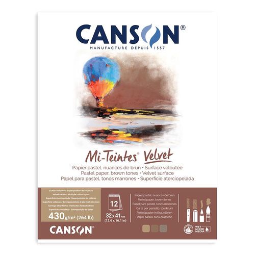 Canson Mi-Teintes Velvet Pastel Paper Pads 32 x 41cm Brown Tones