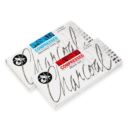 Jakar Compressed Charcoal Sets of 12 Sticks Grey Assorted