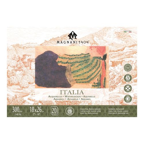 Magnani 1404 Watercolour Paper Blocks NOT 18cm x 26cm (7” x 10”)