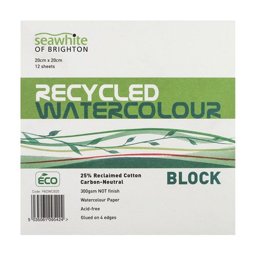 Seawhite Recycled Watercolour Paper Block 20cm x 20cm