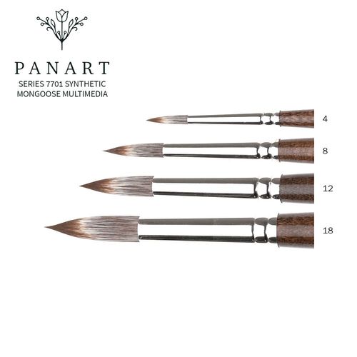 Panart Series 7701 Synthetic Mongoose Multimedia Brush Round 1
