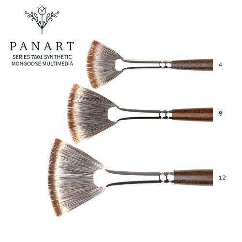Panart Series 7801 Synthetic Mongoose Multimedia Brush Fan 2