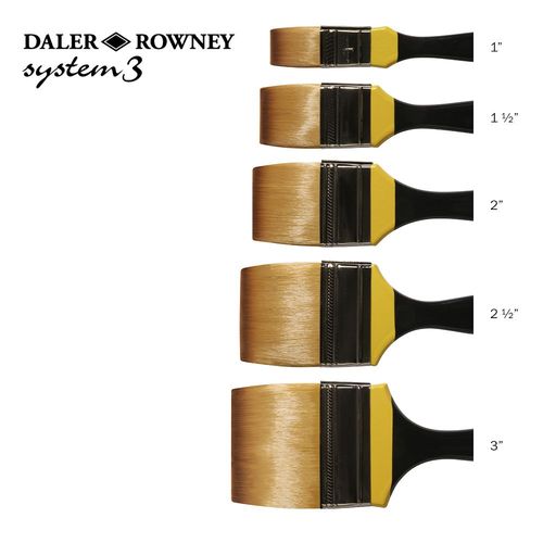 System 3 Acrylic Brushes SY278 Sky Flow Wash 75mm (3")