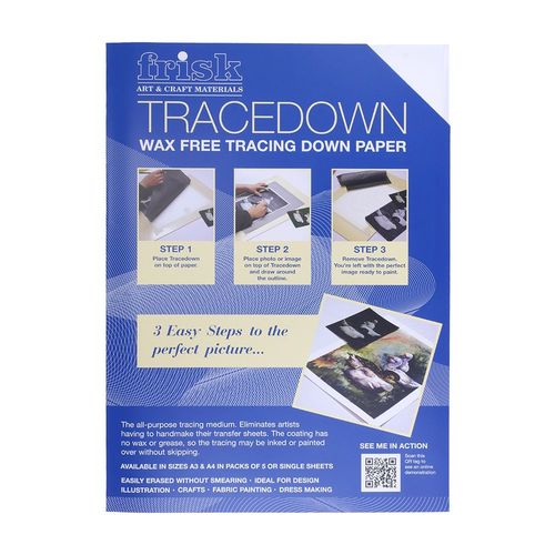 Transfer Paper (Tracedown) Frisk  A4 White for Dark Paper (5 Sheets)