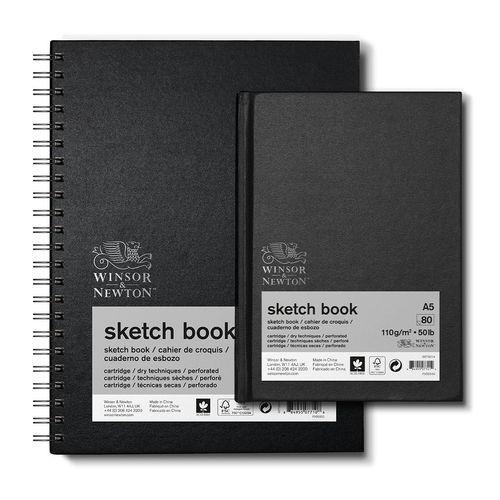 Winsor & Newton Sketching Paper Hardback Sketch Books Spiral 170gsm A6